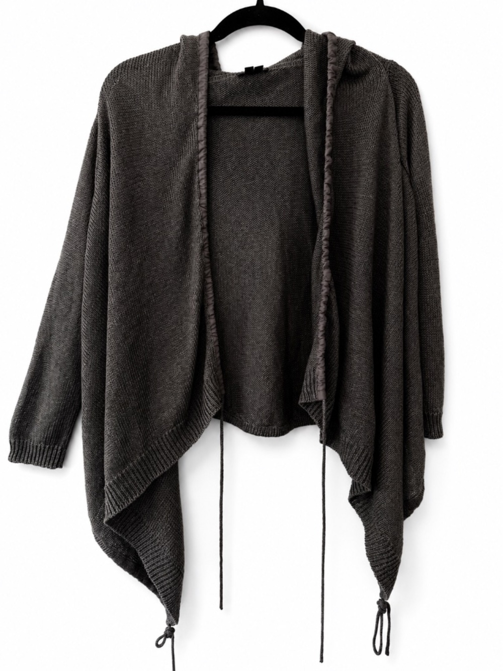 Theory Sandi Irish Linen Hoodie Sweater Dark Cadmium Hooded Drawstring Cocoon